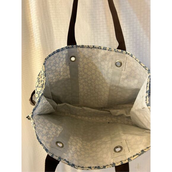 31 Thirty-one organizer tote blue white flowers no zipper 15"x10" bag - Picture 4 of 7